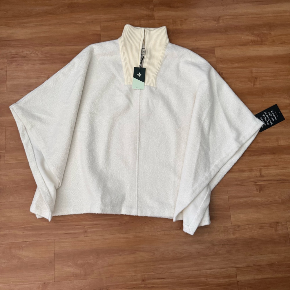 Tuckernuck Winter White Boucle High-Neck Poncho - Picture 2 of 15